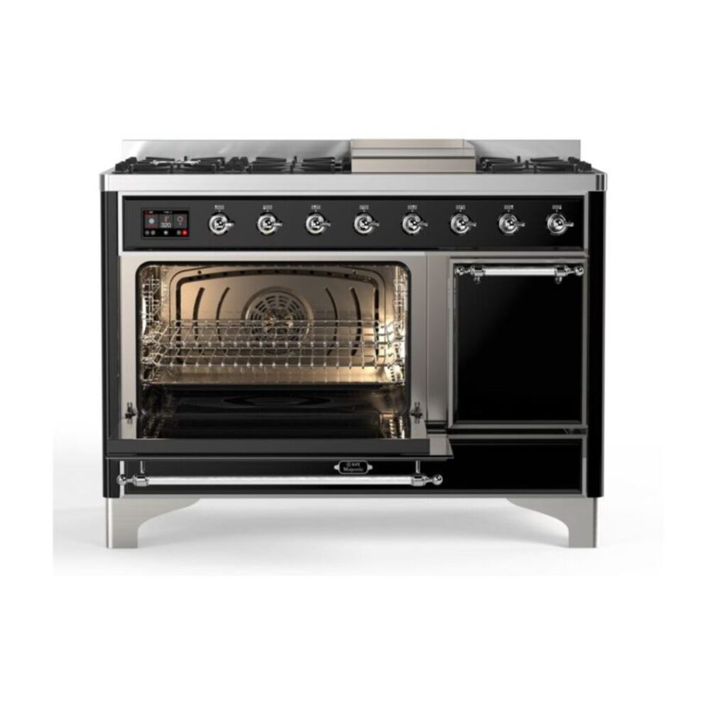 ILVE_UM12FDQNS3BKC_Majestic_II_48_Dual_Fuel_Range_Left_Angle