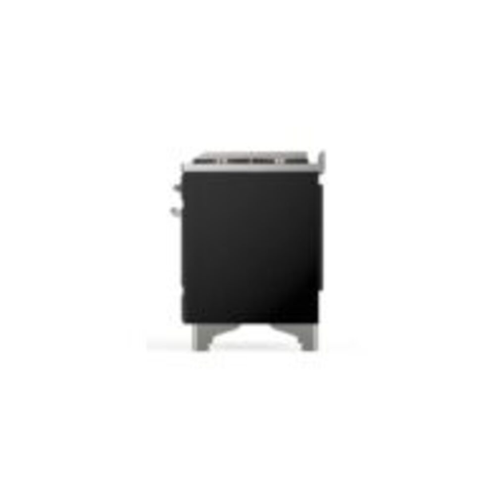 ILVE UM12F Majestic II 48 inch Dual Fuel Range with 8 Black Brass Burners, Griddle