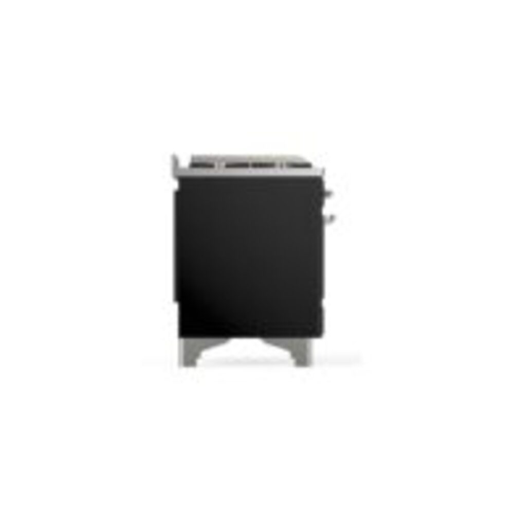 ILVE UM12F Majestic II 48 inch Dual Fuel Range with 8 Black Brass Burners, Griddle