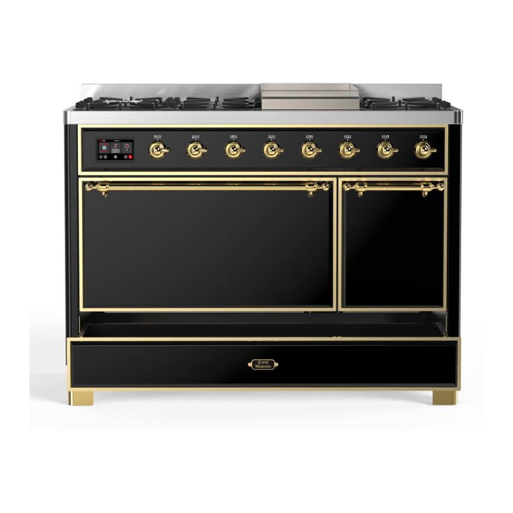 ILVE UM12F Majestic II 48 inch Dual Fuel Range with 8 Burners, Griddle