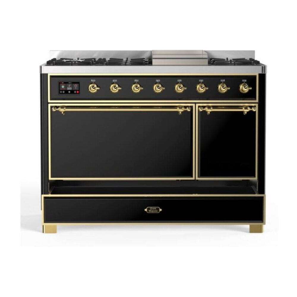 ILVE UM12F Majestic II 48 inch Dual Fuel Range with 8 Burners, Griddle