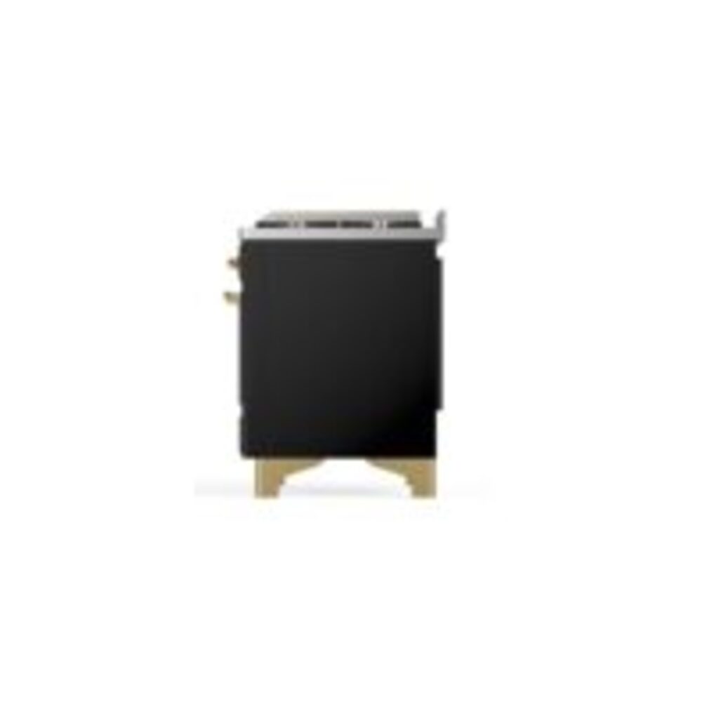 ILVE UM12F Majestic II 48 inch Dual Fuel Range with 8 Black Brass Burners, Griddle