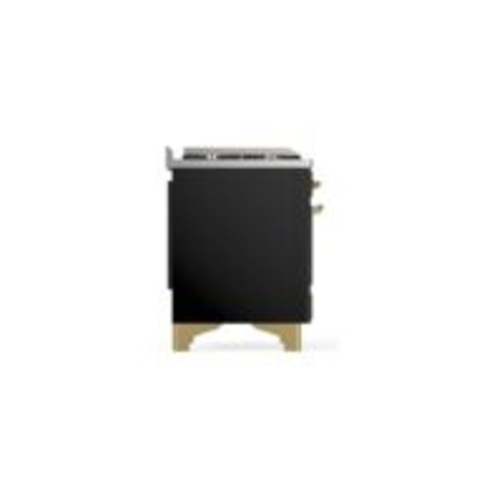 ILVE UM12F Majestic II 48 inch Dual Fuel Range with 8 Black Brass Burners, Griddle