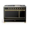 ILVE UM12F Majestic II 48 inch Dual Fuel Range with 8 Burners, Griddle