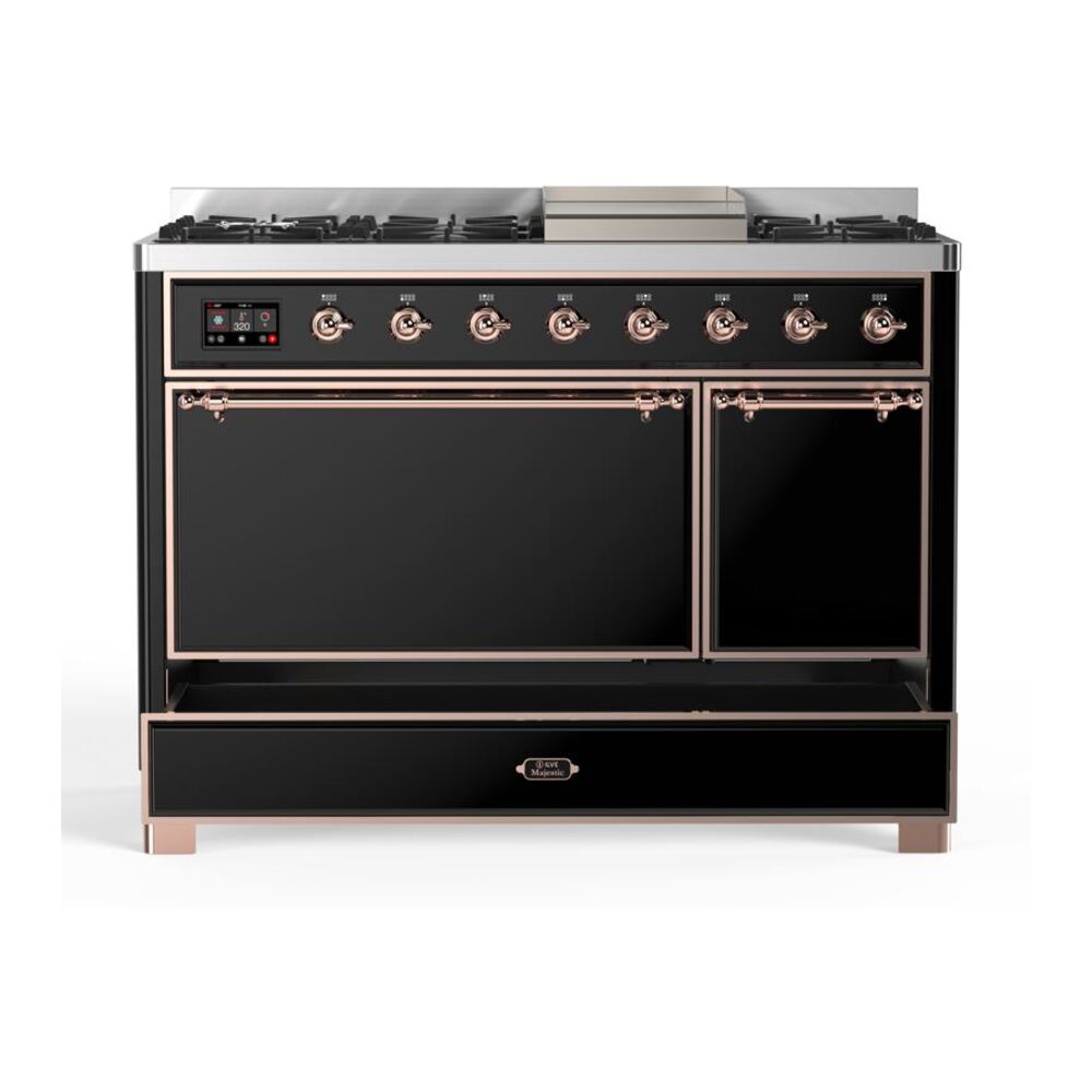 ILVE UM12F Majestic II 48 inch Dual Fuel Range with 8 Burners, Griddle