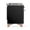 ILVE UM12F Majestic II 48 inch Dual Fuel Range with 8 Black Brass Burners, Griddle