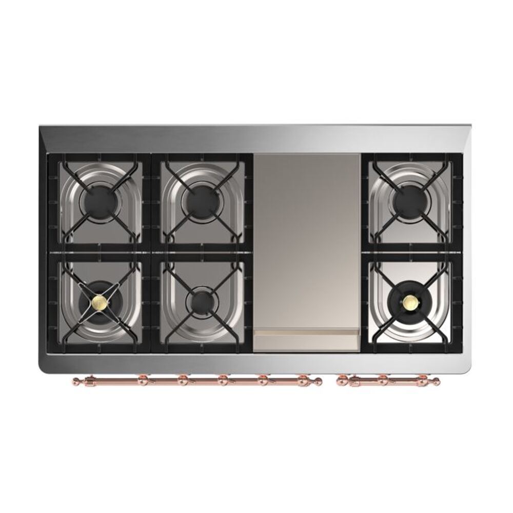 ILVE UM12F Majestic II 48 inch Dual Fuel Range with 8 Burners, Griddle