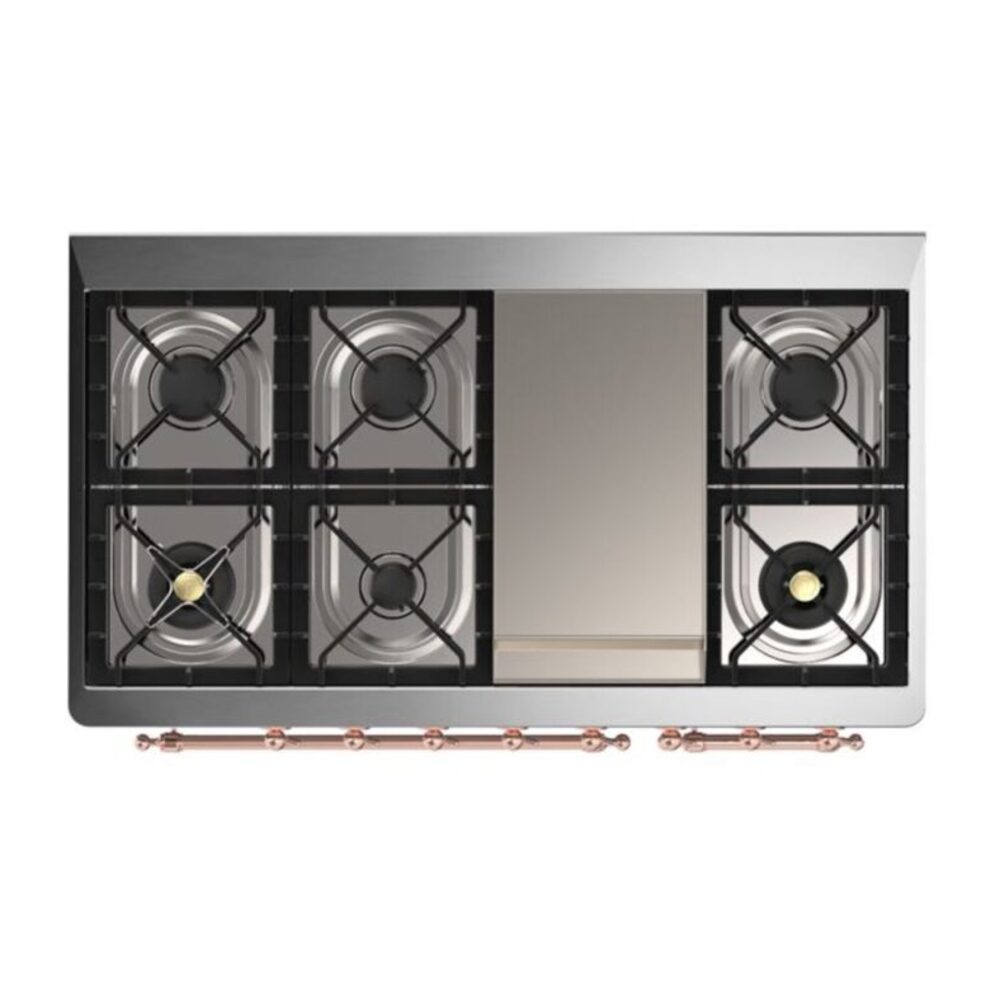 ILVE UM12F Majestic II 48 inch Dual Fuel Range with 8 Burners, Griddle