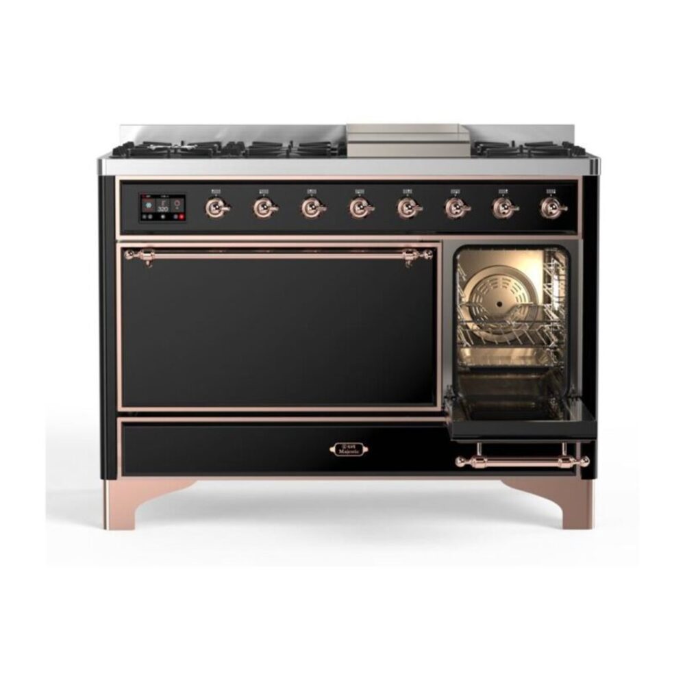 ILVE_UM12FDQNS3BKP_Majestic_II_48"_Dual_Fuel_Range_Right_Angle