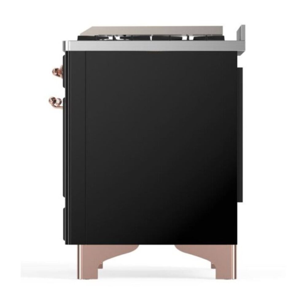 ILVE UM12F Majestic II 48 inch Dual Fuel Range with 8 Black Brass Burners, Griddle