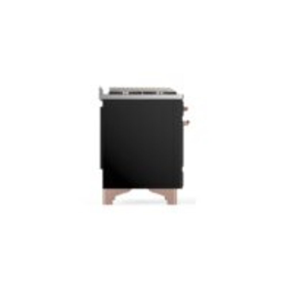 ILVE UM12F Majestic II 48 inch Dual Fuel Range with 8 Black Brass Burners, Griddle