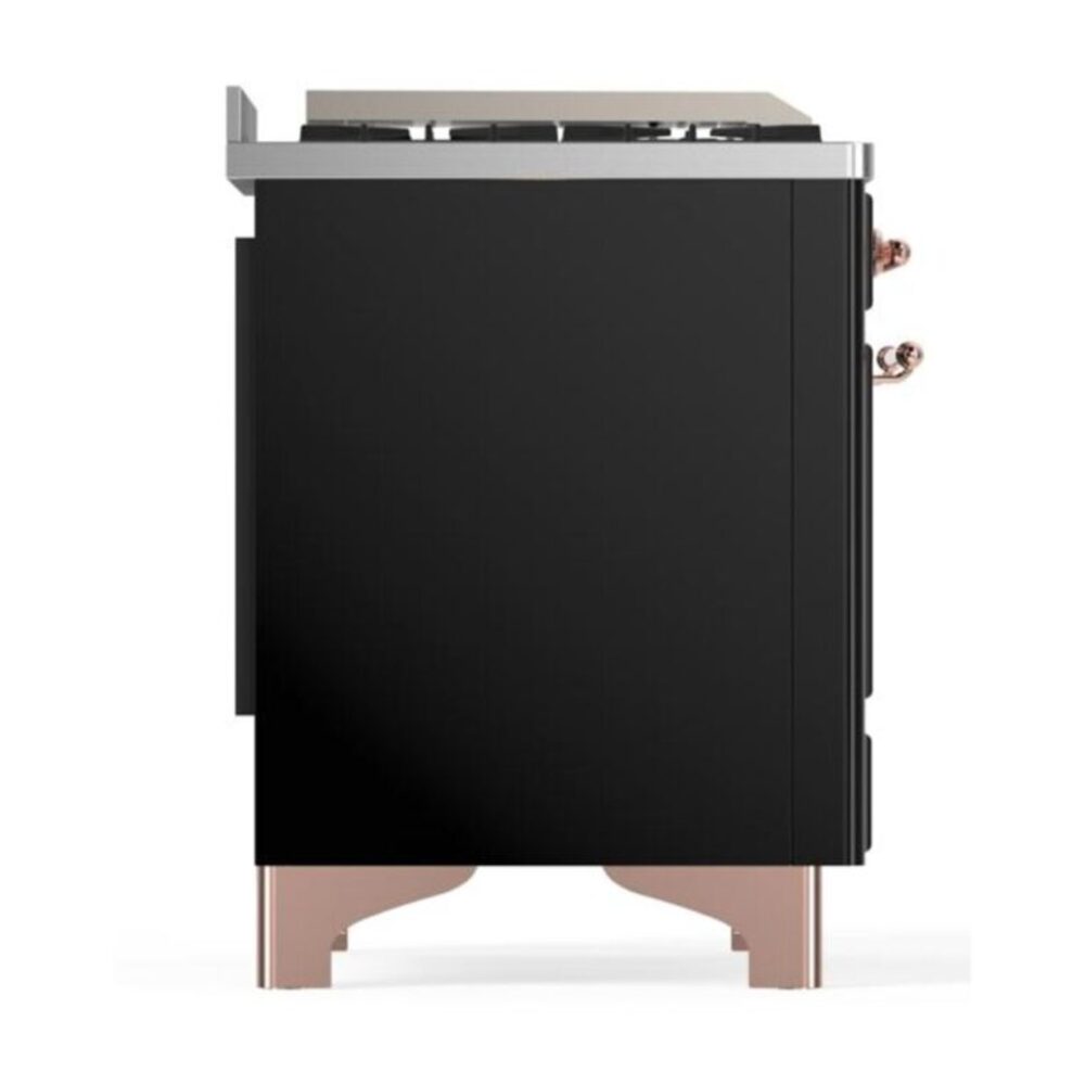 ILVE UM12F Majestic II 48 inch Dual Fuel Range with 8 Black Brass Burners, Griddle