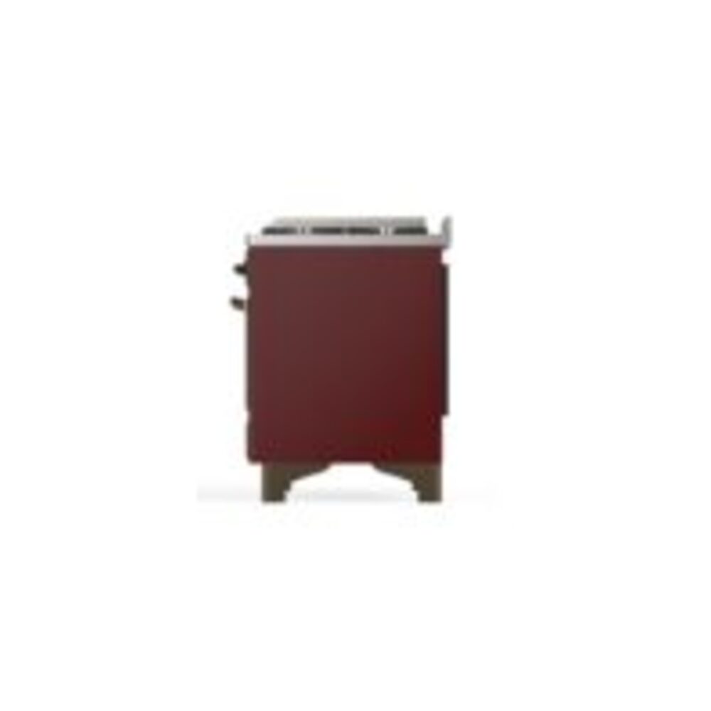 ILVE UM12F Majestic II 48 inch Dual Fuel Range with 8 Black Brass Burners, Griddle