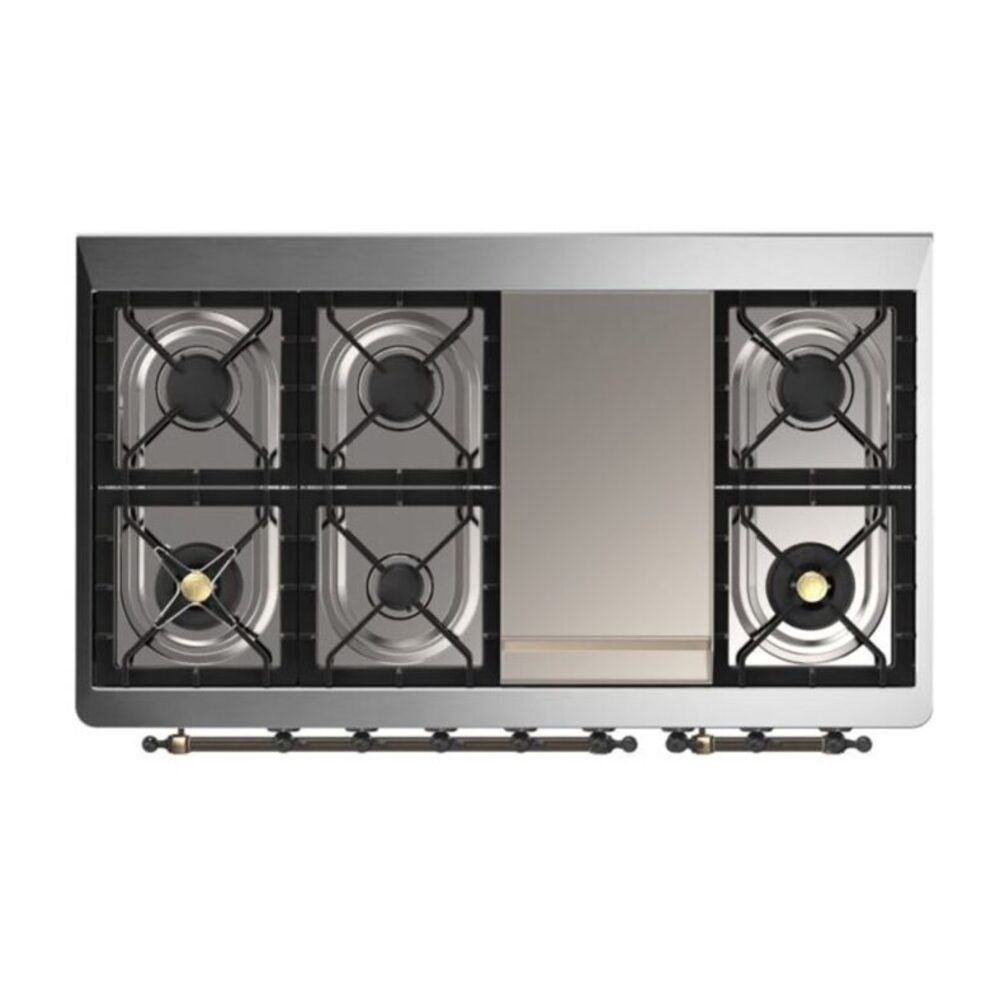 ILVE UM12F Majestic II 48 inch Dual Fuel Range with 8 Burners, Griddle
