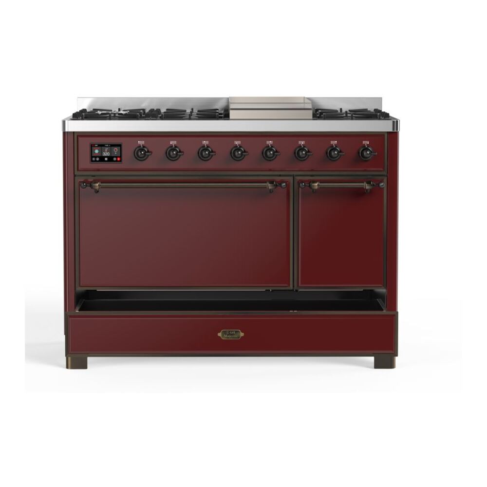 ILVE UM12F Majestic II 48 inch Dual Fuel Range with 8 Burners, Griddle