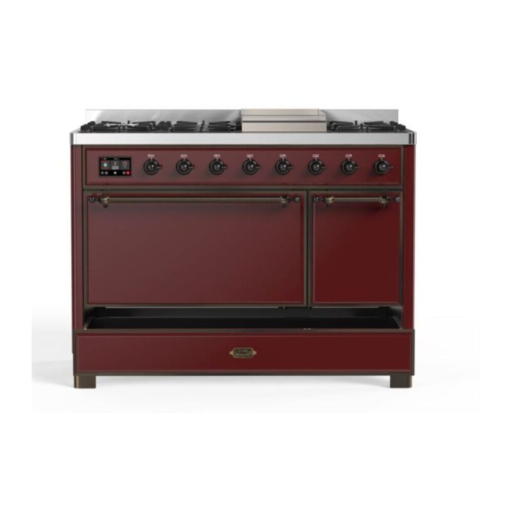 ILVE UM12F Majestic II 48 inch Dual Fuel Range with 8 Burners, Griddle