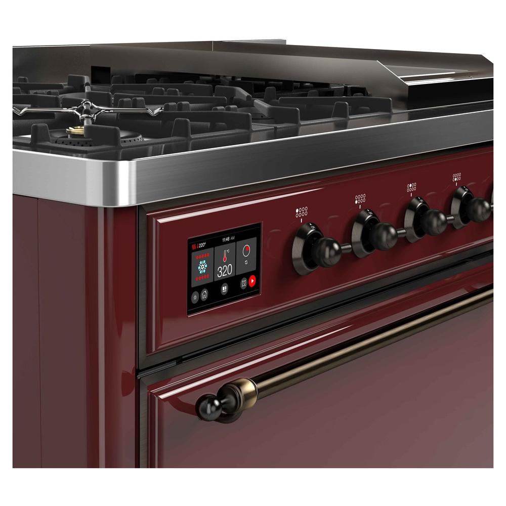 ILVE UM12F Majestic II 48 inch Dual Fuel Range with 8 Burners, Griddle