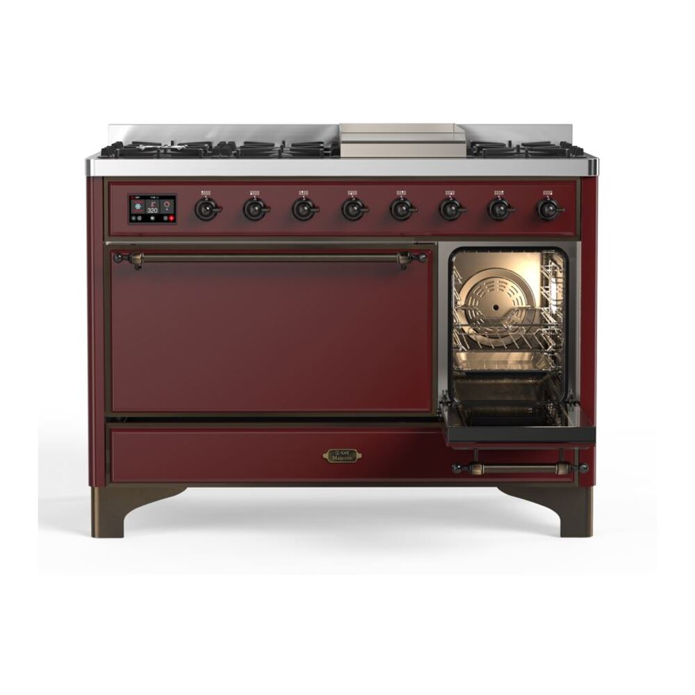 ILVE_UM12FDQNS3BUB_Majestic_II_48"_Dual_Fuel_Range_Right_Angle