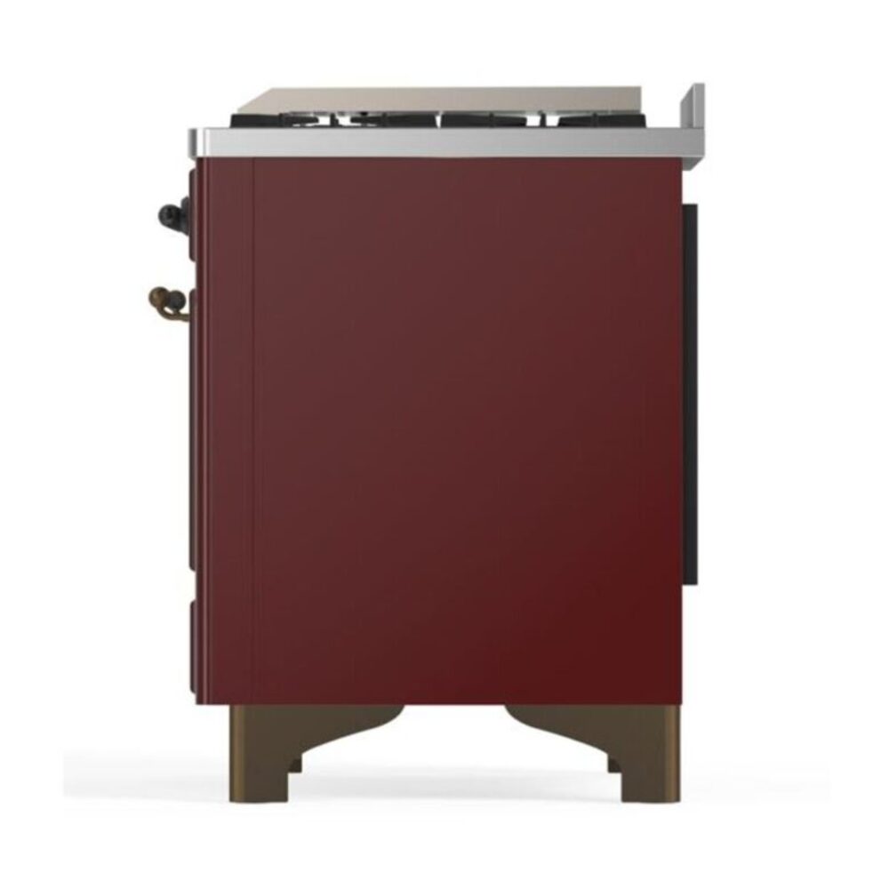 ILVE UM12F Majestic II 48 inch Dual Fuel Range with 8 Black Brass Burners, Griddle