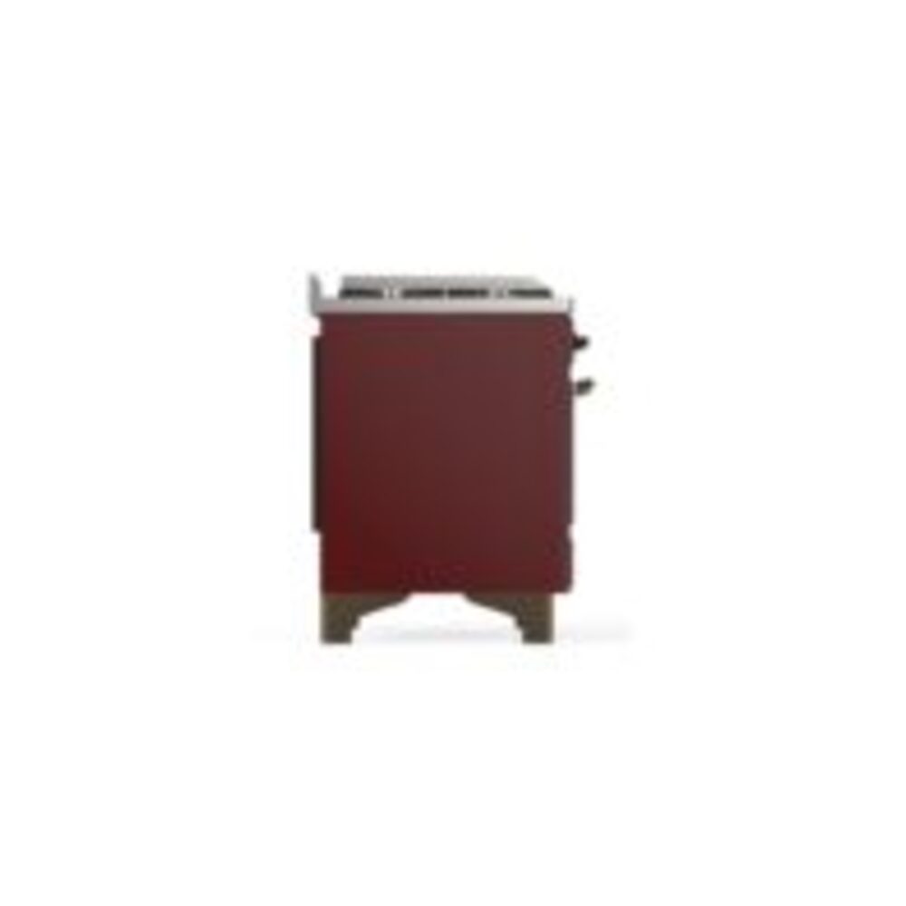 ILVE UM12F Majestic II 48 inch Dual Fuel Range with 8 Black Brass Burners, Griddle