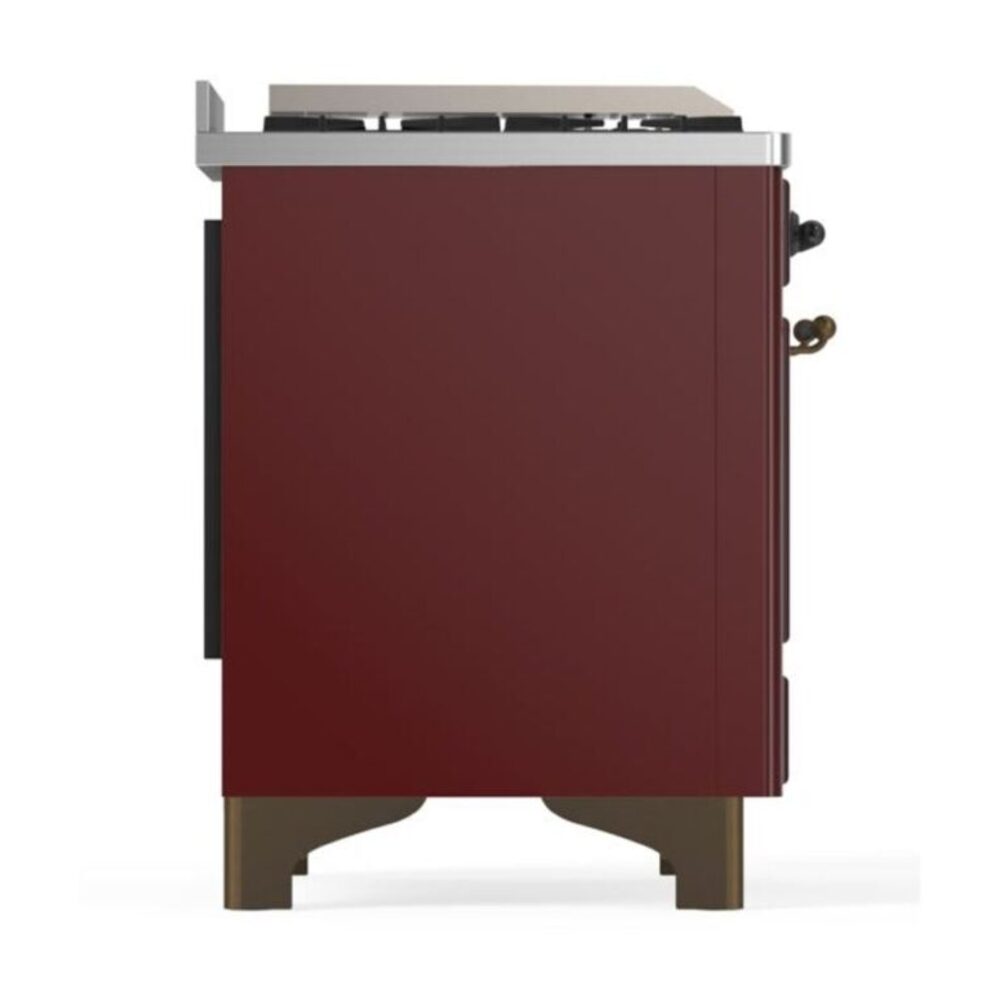 ILVE UM12F Majestic II 48 inch Dual Fuel Range with 8 Black Brass Burners, Griddle