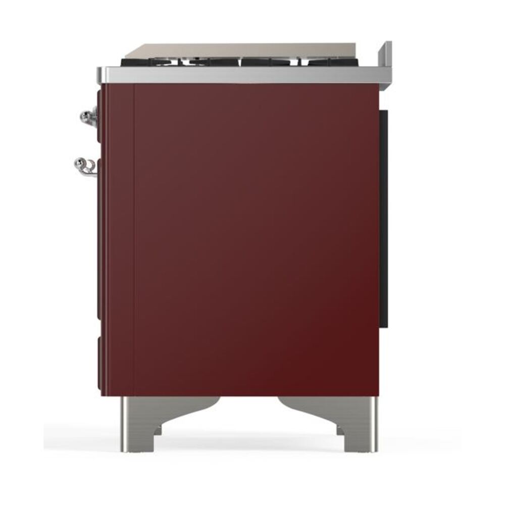 ILVE UM12F Majestic II 48 inch Dual Fuel Range with 8 Black Brass Burners, Griddle