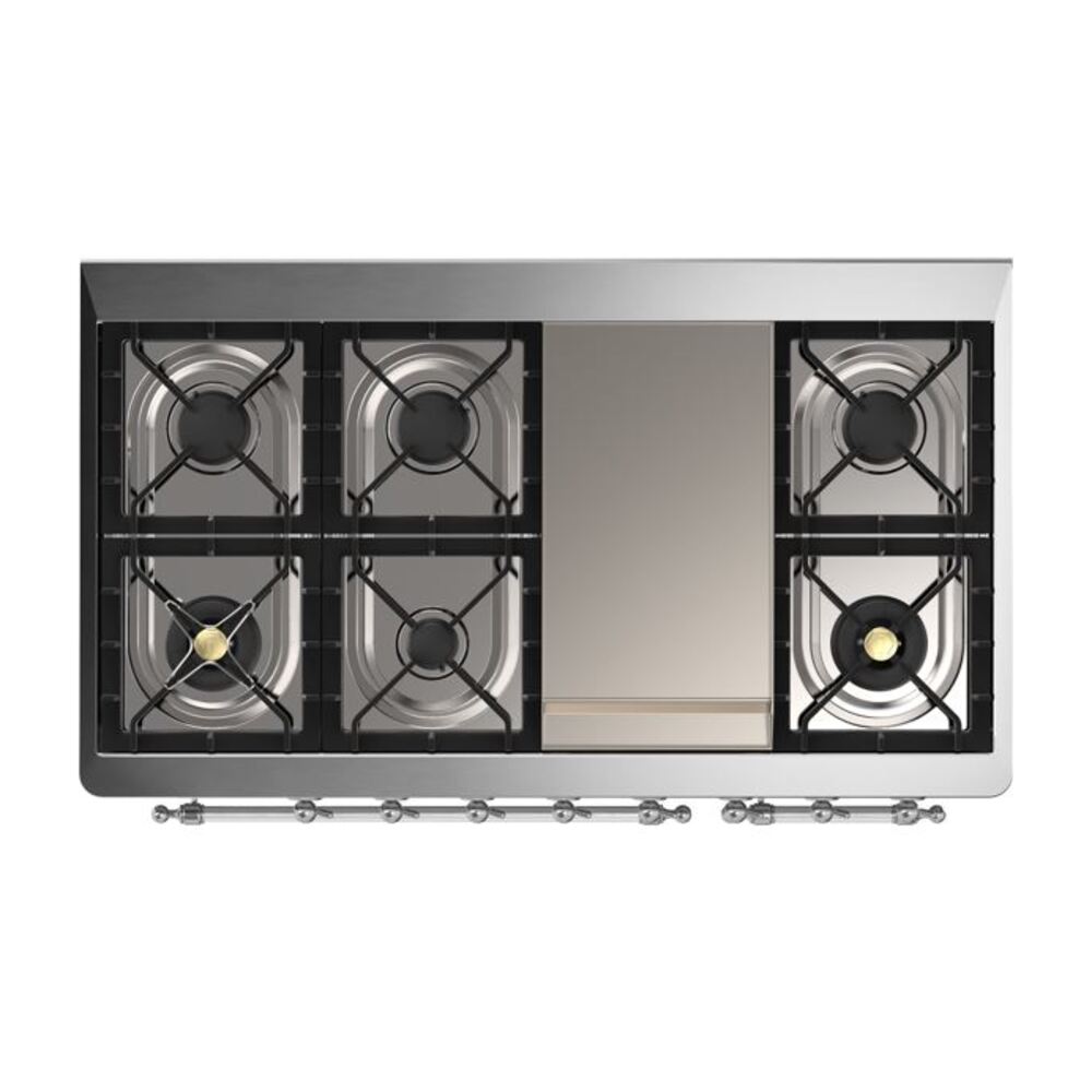 ILVE UM12F Majestic II 48 inch Dual Fuel Range with 8 Burners, Griddle