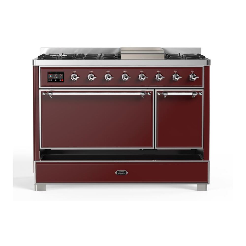 ILVE UM12F Majestic II 48 inch Dual Fuel Range with 8 Burners, Griddle