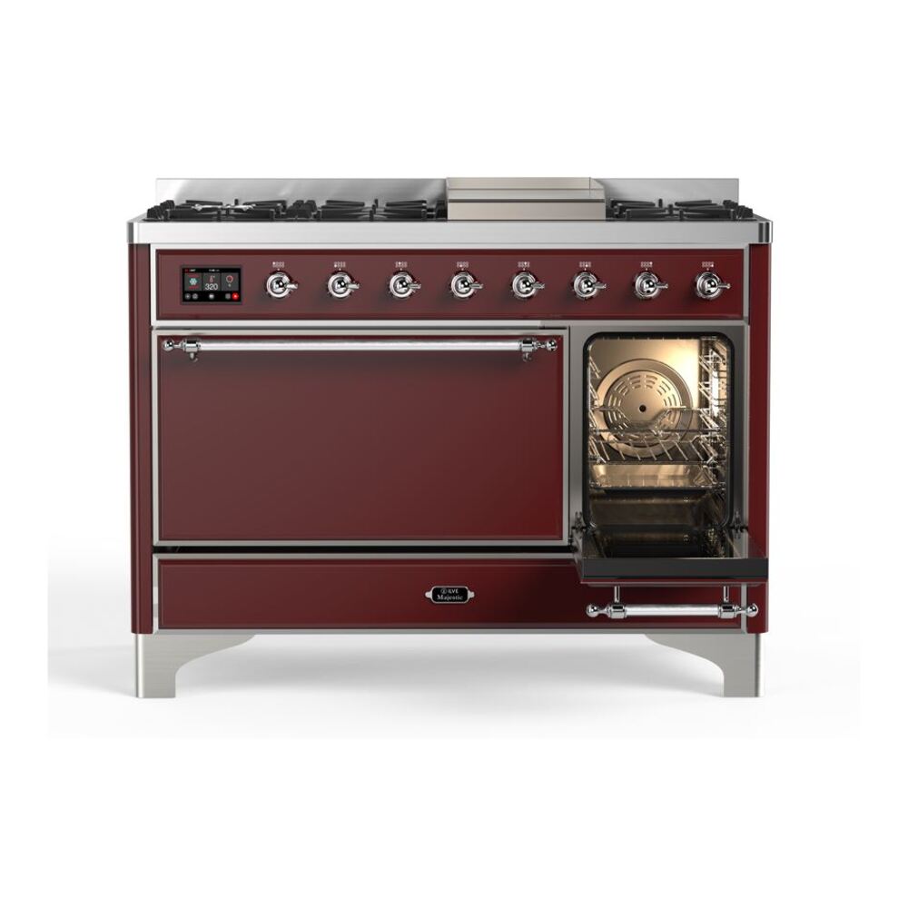 ILVE_UM12FDQNS3BUC_Majestic_II_48"_Dual_Fuel_Range_Right_Angle