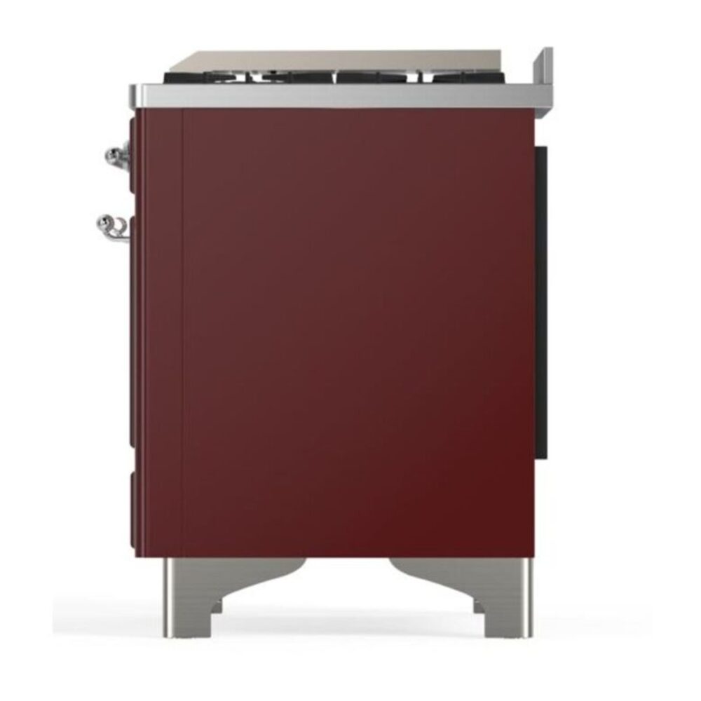 ILVE UM12F Majestic II 48 inch Dual Fuel Range with 8 Black Brass Burners, Griddle