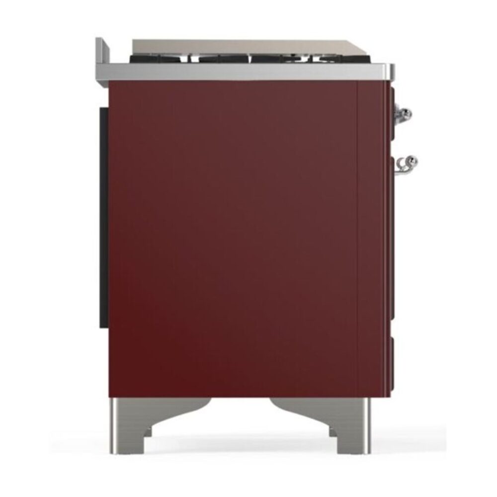 ILVE UM12F Majestic II 48 inch Dual Fuel Range with 8 Black Brass Burners, Griddle