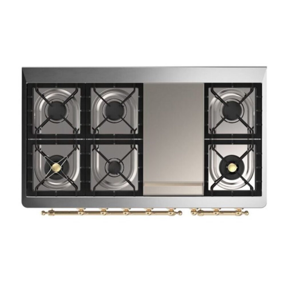 ILVE UM12F Majestic II 48 inch Dual Fuel Range with 8 Burners, Griddle