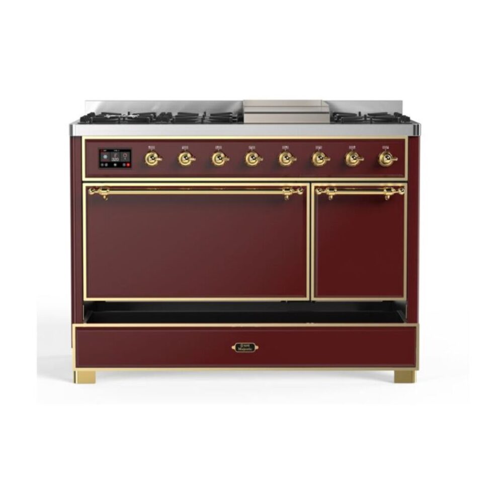 ILVE UM12F Majestic II 48 inch Dual Fuel Range with 8 Burners, Griddle