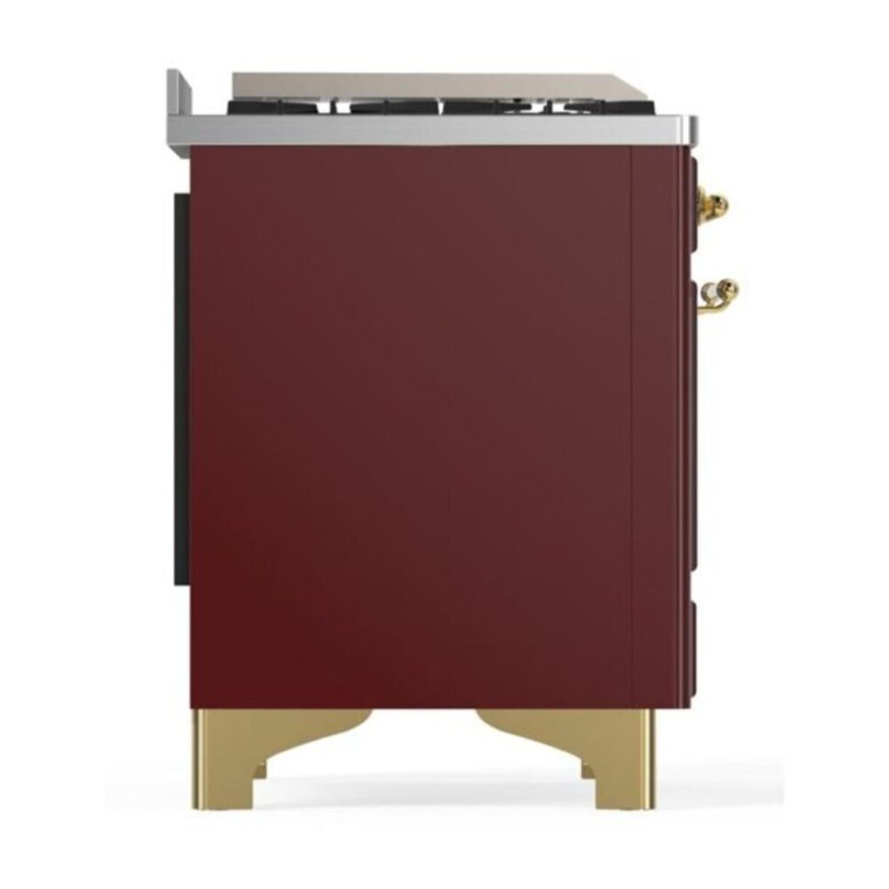ILVE UM12F Majestic II 48 inch Dual Fuel Range with 8 Black Brass Burners, Griddle
