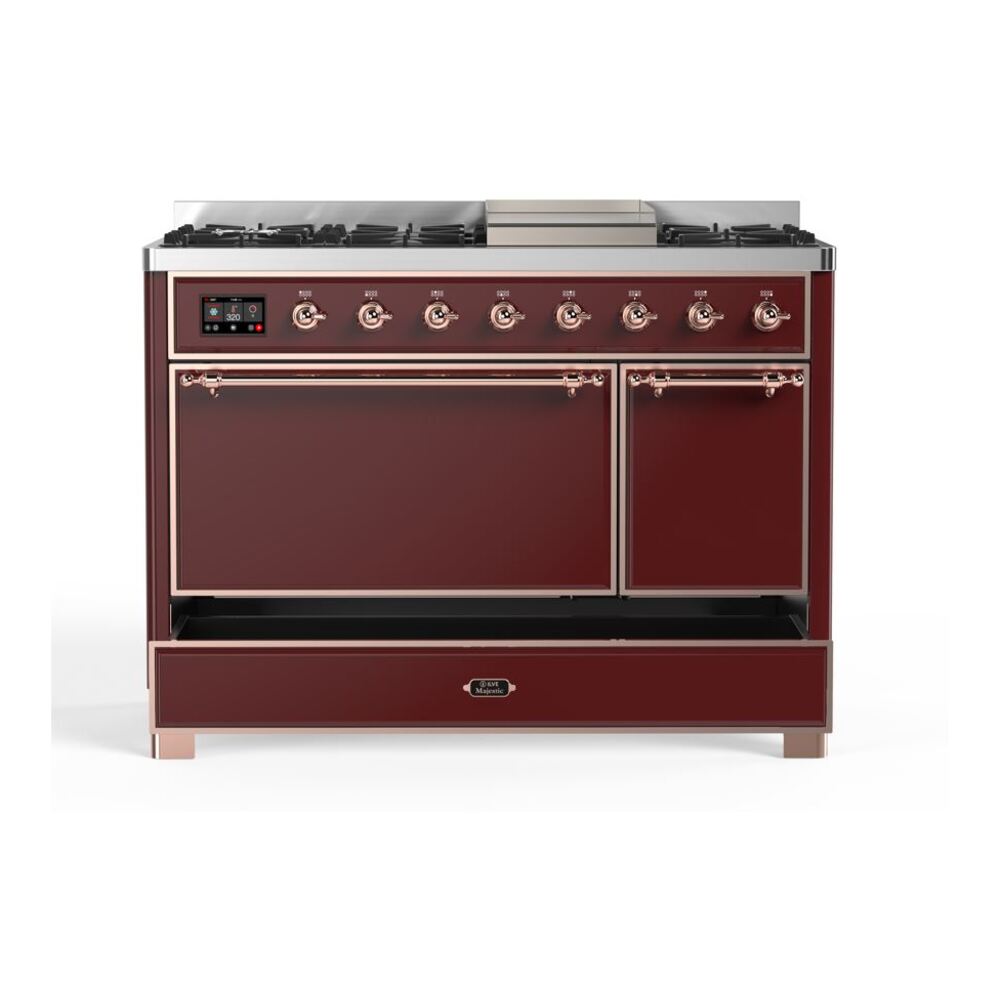 ILVE UM12F Majestic II 48 inch Dual Fuel Range with 8 Burners, Griddle