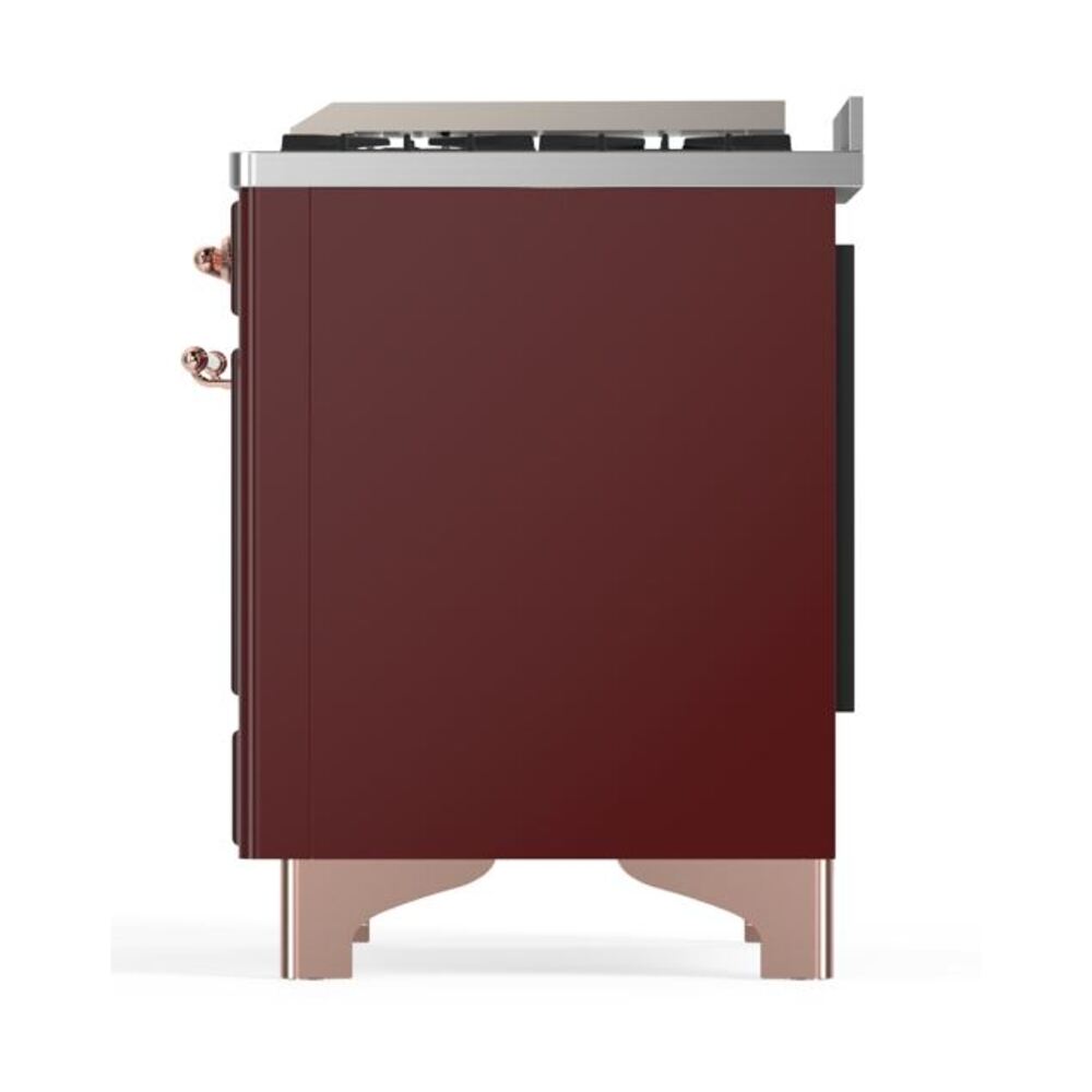 ILVE UM12F Majestic II 48 inch Dual Fuel Range with 8 Black Brass Burners, Griddle