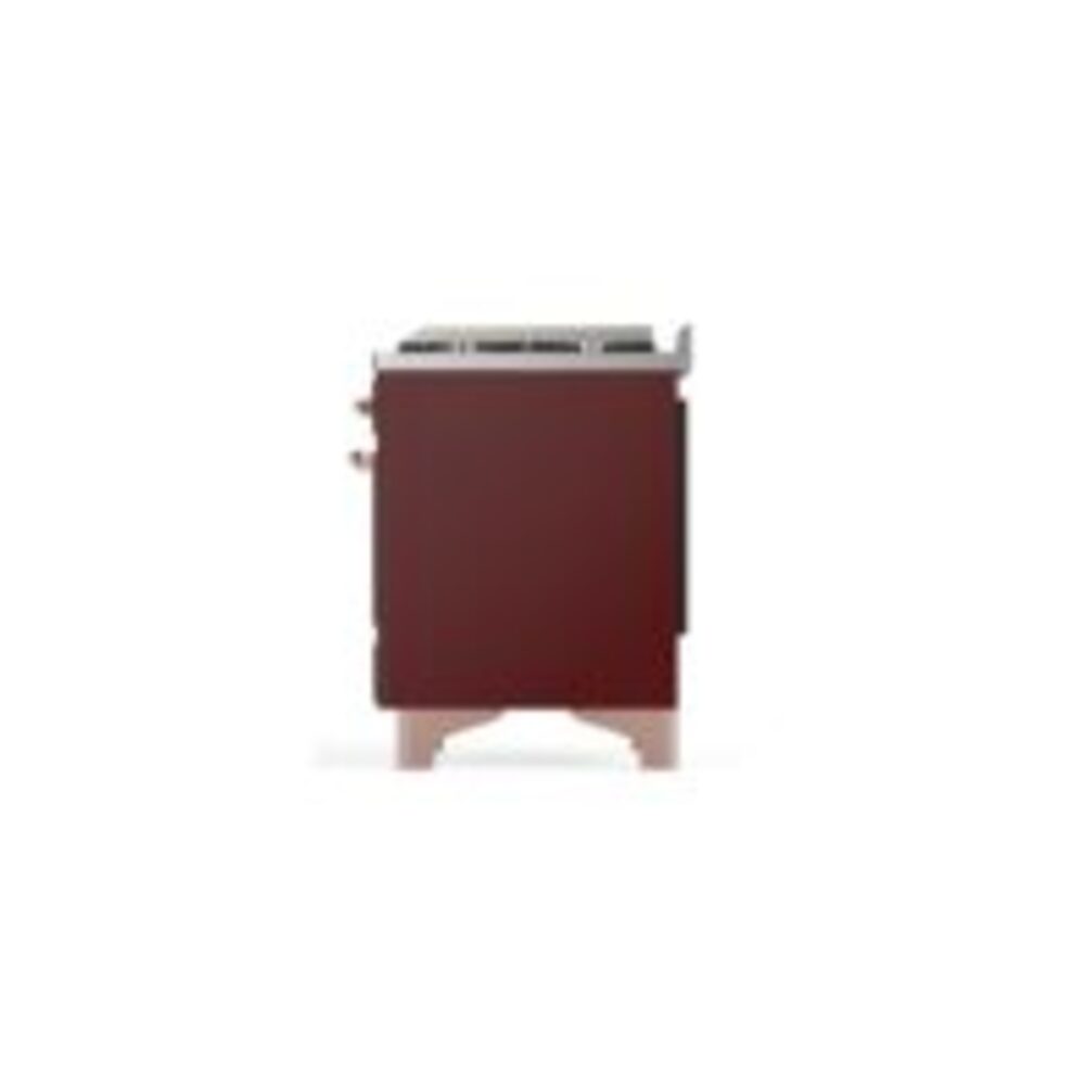 ILVE UM12F Majestic II 48 inch Dual Fuel Range with 8 Black Brass Burners, Griddle