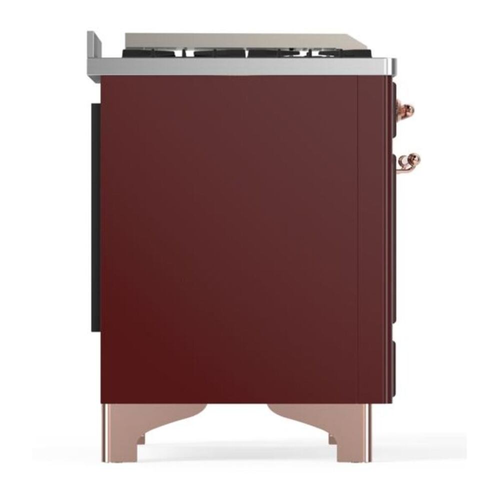 ILVE UM12FDQNS3BUP Majestic II 48 inch Dual Fuel Range with 8 Black Brass Burners, Griddle (Natural Gas, Solid Door, Burgundy, Copper) 11 ILVE UM12F Majestic II 48 inch Dual Fuel Range with 8 Black Brass Burners, Griddle