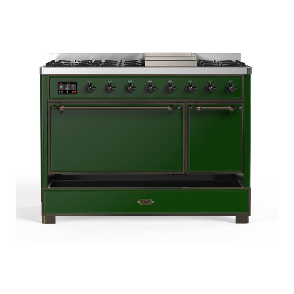 ILVE UM12F Majestic II 48 inch Dual Fuel Range with 8 Burners, Griddle