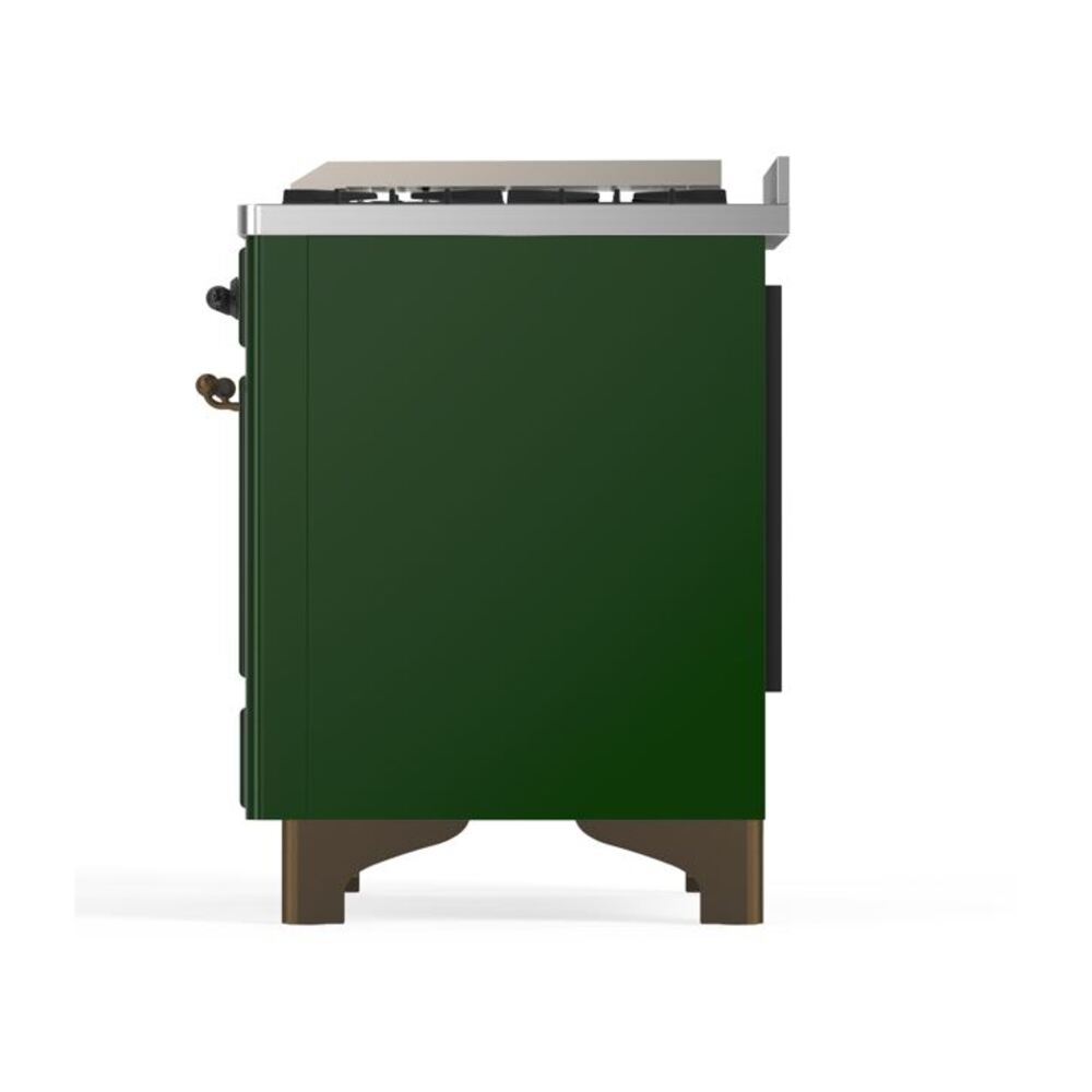 ILVE UM12F Majestic II 48 inch Dual Fuel Range with 8 Black Brass Burners, Griddle