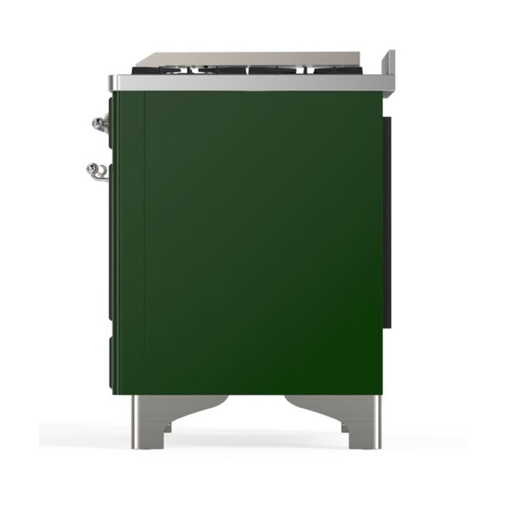 ILVE UM12F Majestic II 48 inch Dual Fuel Range with 8 Black Brass Burners, Griddle