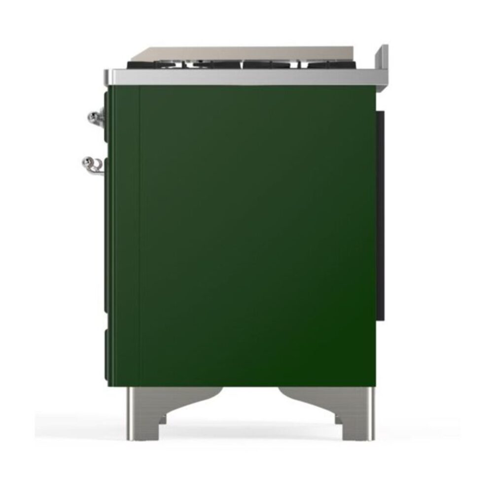 ILVE UM12F Majestic II 48 inch Dual Fuel Range with 8 Black Brass Burners, Griddle