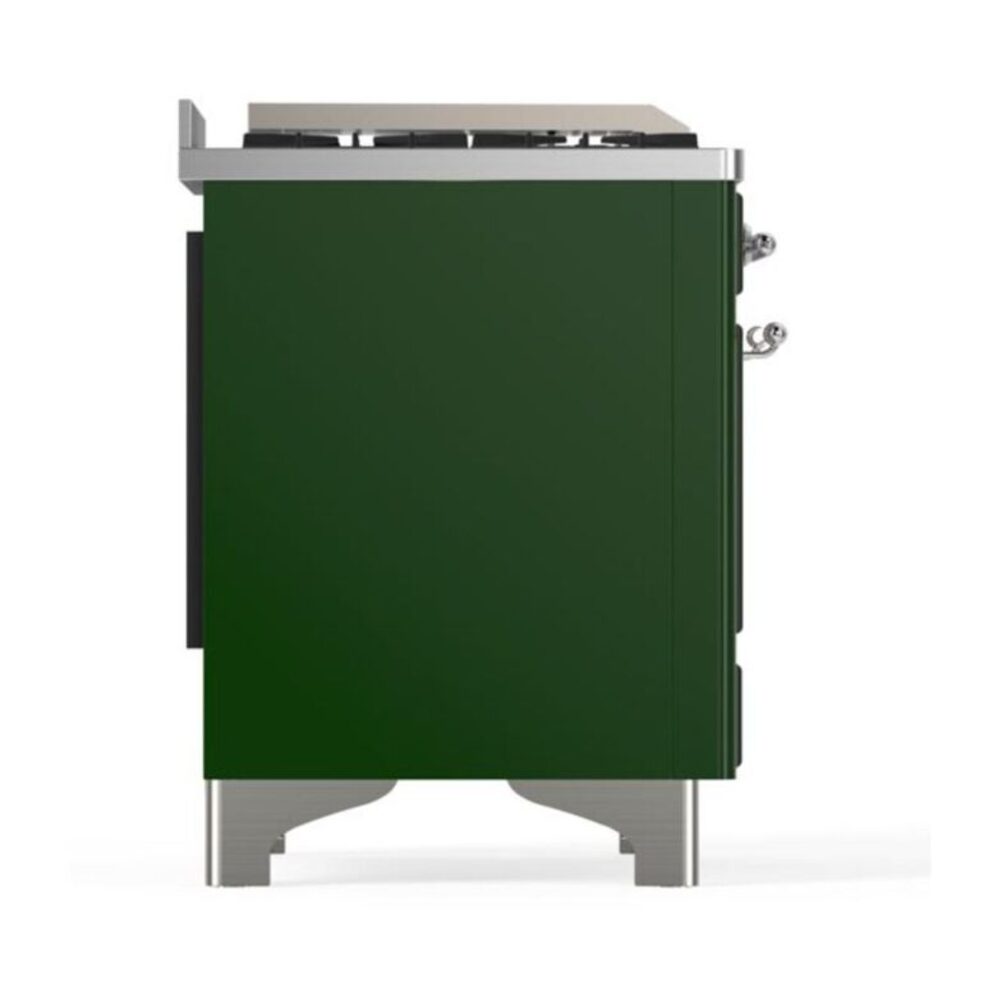 ILVE UM12F Majestic II 48 inch Dual Fuel Range with 8 Black Brass Burners, Griddle