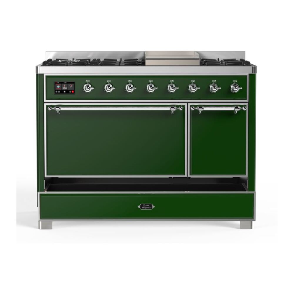ILVE UM12F Majestic II 48 inch Dual Fuel Range with 8 Burners, Griddle