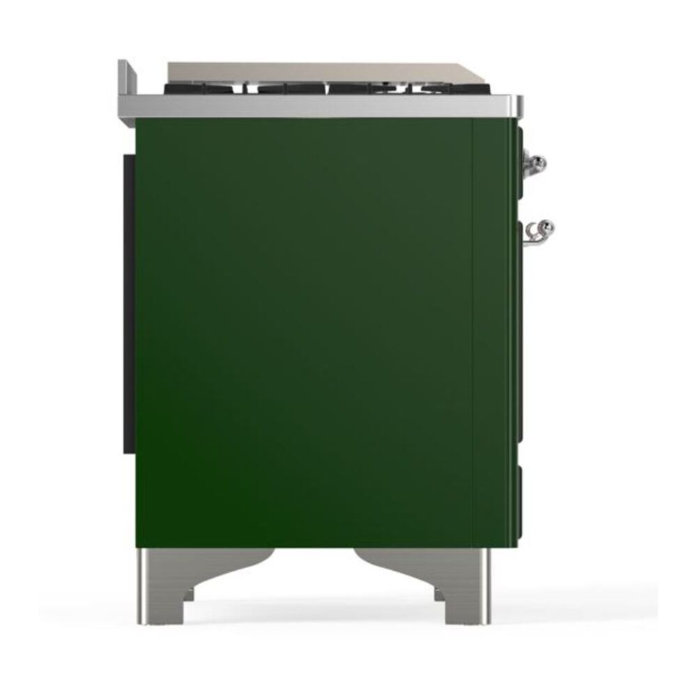ILVE UM12FDQNS3EGC Majestic II 48 inch Dual Fuel Range with 8 Black Brass Burners, Griddle (Natural Gas, Solid Door, Emerald Green, Chrome) 11 ILVE UM12F Majestic II 48 inch Dual Fuel Range with 8 Black Brass Burners, Griddle
