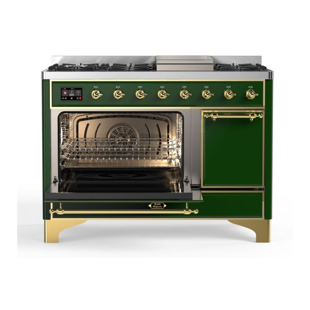 ILVE_UM12FDQNS3EGGLP_Majestic_II_48"_Dual_Fuel_Range_Left_Angle