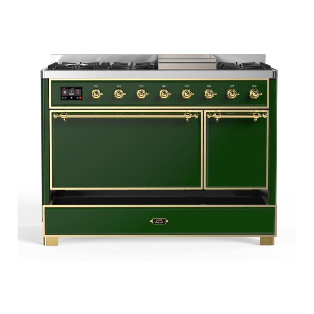 ILVE UM12F Majestic II 48 inch Dual Fuel Range with 8 Burners, Griddle
