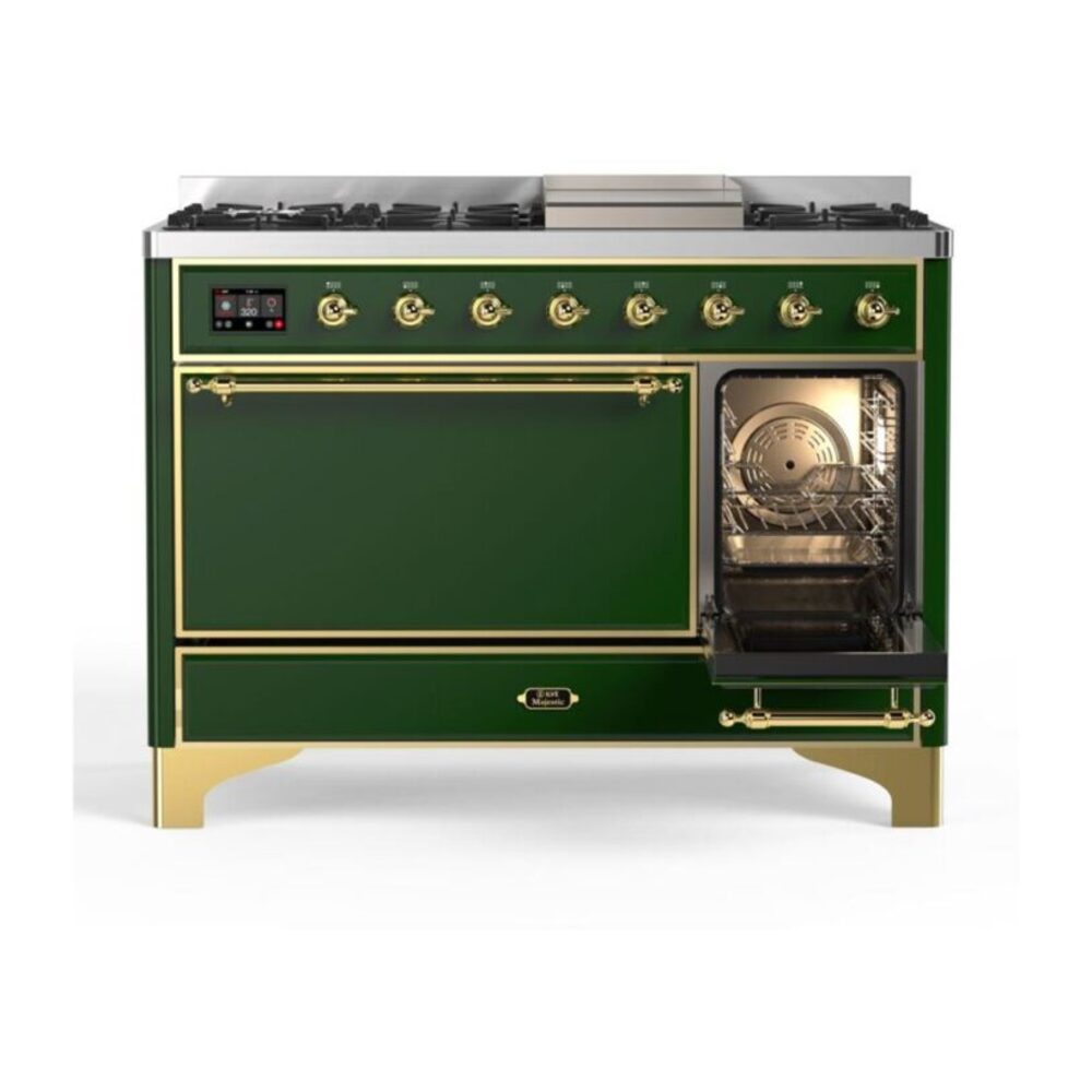 ILVE_UM12FDQNS3EGG_Majestic_II_48"_Dual_Fuel_Range_Right_Angle