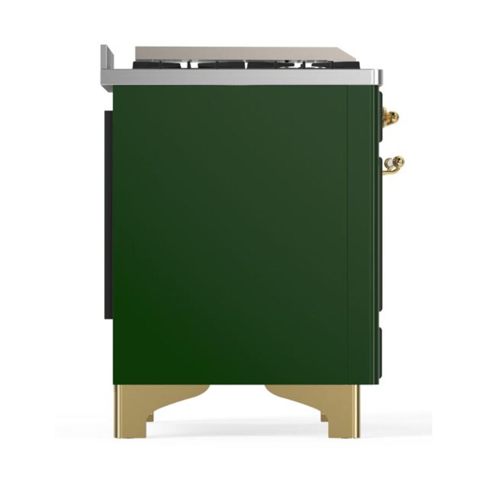 ILVE UM12F Majestic II 48 inch Dual Fuel Range with 8 Black Brass Burners, Griddle