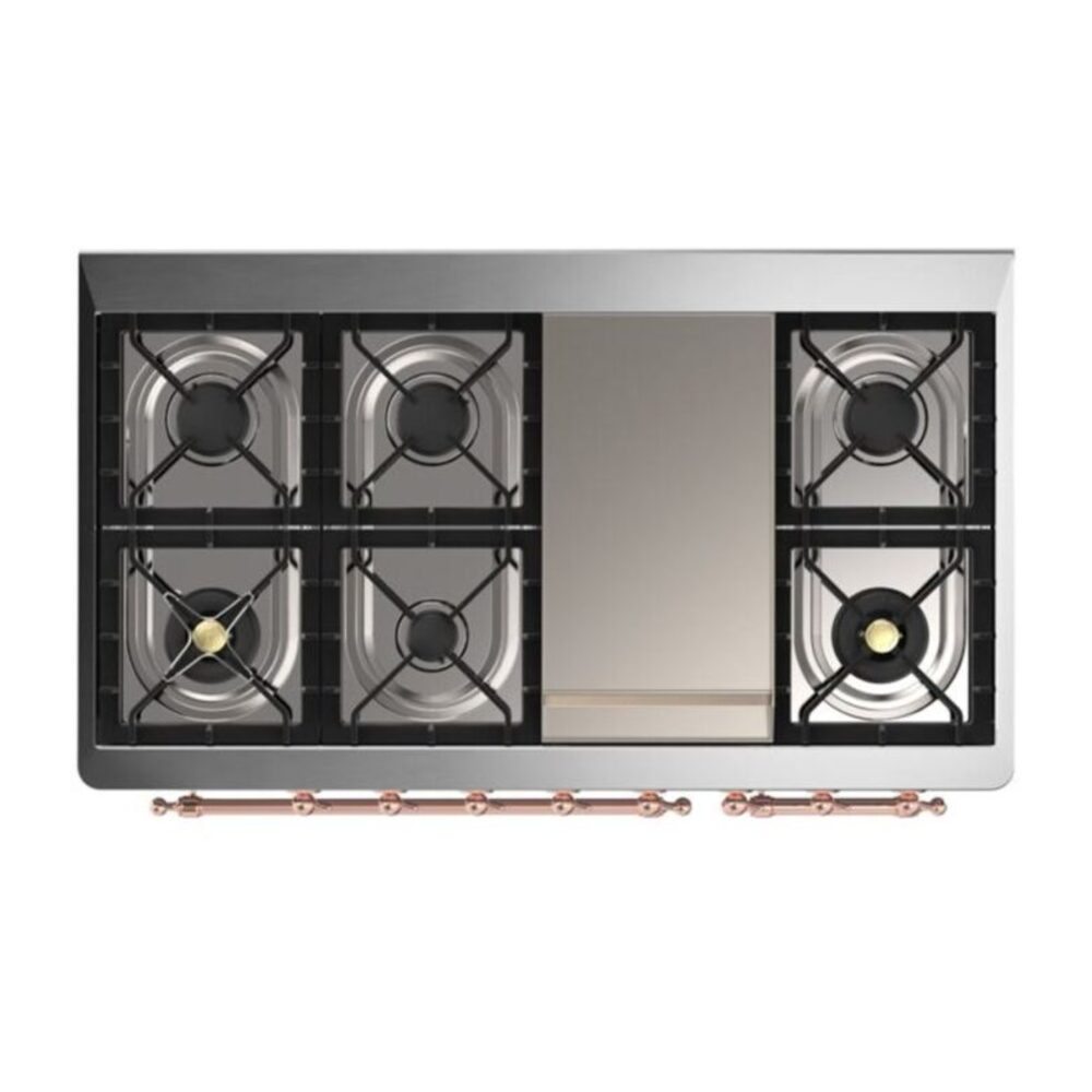 ILVE UM12F Majestic II 48 inch Dual Fuel Range with 8 Burners, Griddle